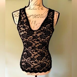 Women’s Floral Lace Sheer Tank Top Size Tall XS